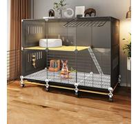 Cage Lapin Intérieur À 1/2/3 Couches avec 2/3 Plateaux Coulissants Profonds Et Protection Contre L'Urine, Facile À Nettoyage pour Cages Rongeurs, Lapins, Petits Animaux(109 * 49 * 82cm)