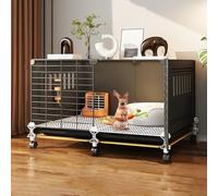 Cage Lapin Intérieur À 1/2/3 Couches avec 2/3 Plateaux Coulissants Profonds Et Protection Contre L'Urine, Facile À Nettoyage pour Cages Rongeurs, Lapins, Petits Animaux(75 * 49 * 49cm)
