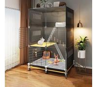 Cage Lapin Intérieur À 1/2/3 Couches avec 2/3 Plateaux Coulissants Profonds Et Protection Contre L'Urine, Facile À Nettoyage pour Cages Rongeurs, Lapins, Petits Animaux(75 * 49 * 117cm)