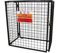 Cage Métallique Pliable Rangement Sécurité Bouteille à Gaz Acier Galvanisé 920mm Noir G