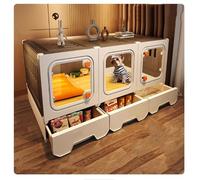 Cage moderne pour chien - 107 cm - Pour un usage domestique - Avec tiroir - Convient pour chenil intérieur avec zone de toilette séparée - Conçue pour les petites races de chiens (M : 107 × 47 × 52 cm