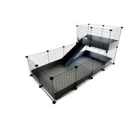 Cage modulaire - C&C - 4 x 2 + loft 2 x 1 - Plastique - Gris - Pour cochons d'Inde