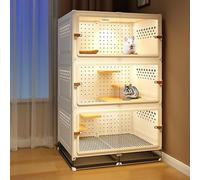 Cage multifonctionnelle pour animaux - Villa chinochilla à faire soi-même - Cage amovible moulée par injection pour hamster écureuil - Porte coulissante transparente - Couleur unique - 70 x 45 x 115