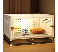 Cage multifonctionnelle pour petits animaux, Chinchilla Villa, cage amovible moulée par injection pour hamster, écureuil, porte coulissante transparente