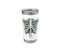 Cage nervurée squelette vintage Halloween gothique anatomie art Gobelet isotherme en acier inoxydable double paroi