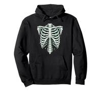 Cage nervurée Squelette Vintage Halloween Gothique Anatomie Art Sweat à Capuche