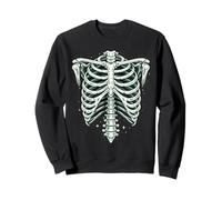 Cage nervurée Squelette Vintage Halloween Gothique Anatomie Art Sweatshirt