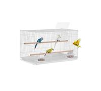 VEVOR Petite Cage à Oiseaux en Métal 455 mm pour Perruches Calopsittes Blanc