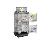 Cage Oiseau En Métal Suspendue Portable Avec Dessus Ouvert Perchoir 45,7x35,5x92,5cm