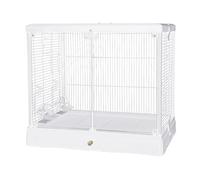 Cage Oiseaux sur Pied, Volière, Portes Doubles, avec Puits de Lumière, Pratique for L'interaction, for Tourtereaux, Canaris, Perruches(White)