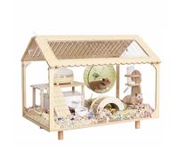 Cage panoramique en bois pour hamster, ciel étoilé, grand espace, ventilation et dissipation de la chaleur, facile à nettoyer