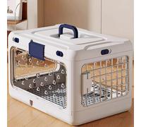 Cage Parc Chien Pliable Fabriqué en Polypropylène PP Multiples Trous De Ventilation Conception Antis-Fugue 50 X 32 X 31 Cm Design Transparent dans Les Deux Sens Transport Chien(Gray)