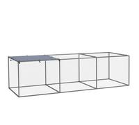 PawHut Enclos poulailler Cage clapier extérieur 3 m² pour Petits Animaux dim. 3 x 1 x 0,8 m Acier galvanisé, 1 Porte supérieure, Espace Couvert bâche