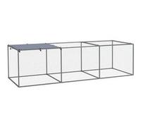 PawHut Enclos poulailler Cage clapier extérieur 3 m² pour Petits Animaux dim. 3 x 1 x 0,8 m Acier galvanisé, 1 Porte supérieure, Espace Couvert bâche