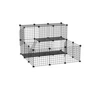 PawHut Enclos Modulable DIY pour Petits Animaux Clôture Noire 105x105x70cm | Aosom France
