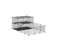 PawHut Enclos en fil de fer pour animaux de compagnie parc pour chiot clôture pour animaux domestiques modulable DIY 47 panneaux noir