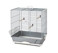Cage Petit Oiseau Primo 40 Argent/Gris 46x32x48cm