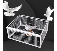 Cage piège à poulets et oiseaux, cage piège à animaux vivants sans cruauté avec porte d'entrée unidirectionnelle, piège à pigeons de contrôle en métal avec conception anti-fuite, assemblage facile