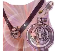 Cage plate spéciale en métal pour travestisme masculin, dispositifs de déguisement plats pour homme Sissy avec sangle de taille, pinces à éplier -FRHA07a (Noir, Anneau de 55 mm)