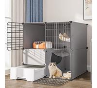 Cage Pliable pour Chat, Cage Portable pour Chat, Cage pour Chat D'Intérieur avec Bac À Litière, Cage pour Chat D'Intérieur Grande, 4 Tailles, pour Chalet/Ménage/Extérieur/Intérieur/Balcon (B 75 X 49