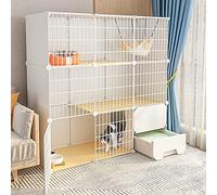 Cage Pliable pour Chat, Cage Portable pour Chat, Cage pour Chat D'Intérieur avec Bac À Litière, Cage pour Chat D'Intérieur Grande, 4 Tailles, pour Chalet/Ménage/Extérieur/Intérieur/Balcon (A 111 X 4
