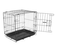 Cage Pliable pour Chien, Transport Portable, Structure Ventilée, Noir | Fer et Plastique, Usage Intérieur Extérieur, Plateau Amovible, Pliage Rapide, pour Petits Animaux