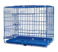 Cage portable pliable en fil métallique avec plateau, idéale pour les chats, chatons, chiots, lapins et cochons d'Inde - Poignée de transport facile incluse