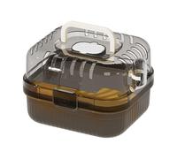 Cage portable pour animaux de compagnie, transporteur pour hamster 9,84 x 8,66 x 7,48 pouces | Cage extérieure respirante pour animaux | Étui de transport transparent et respirant avec roue paire