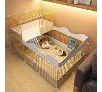 Cage portable pour petits animaux avec fond en plastique étanche, espacement des fils de 1,5 cm pour cochons d'Inde, hérissons, hamsters