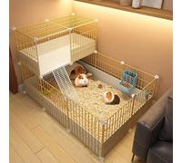 Cage portable pour petits animaux avec fond en plastique étanche, espacement des fils de 1,5 cm pour cochons d'Inde, hérissons, hamsters