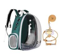 Cage pour Animaux De Compagnie avec Roues, Transparente Et Respirante, Cage pour Chat Astronaute, LivréE avec Une Jolie Laisse, AdaptéE Aux Voyages, à La RandonnéE Et Au Camping (Green)