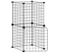 Cage pour animaux de compagnie en acier revêtu par pulvérisation - 35 x 35 cm - Noir - Enclos pour petits animaux tels que hamsters, lapins et cochons d'Inde - Robuste et durable