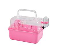 Cage pour Animaux de Compagnie Mallette de Voyage Hamster Oiseau Perroquet Cage Transport équipement sortant Portable for Petits Animaux Chinchilla écureuil(Pink)