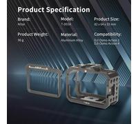 Cage Pour Caméra Dji Osmo Action 4/3, Avec Double Cold Shoe Et Adaptateur Qr Magnétique, Cage De Protection En Avec Plusieurs Trous Filetés 1/4"" - T-D01A[Z3961]