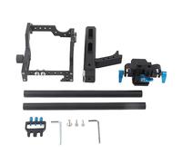 Cage pour caméra en Aluminium pour GH4 A7 A7II A7S A7SII A7R A7RII, poignée Ergonomique Ajustable - Montage Polyvalent avec Support Cold Shoe et Trous 1/4" pour Professionnels