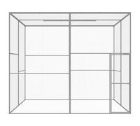 Cage pour chat 3 x 3 x 2,5 m en acier galvanisé - Grand enclos stable pour petits animaux - Zone libre pour chats et petits animaux - Résistant aux intempéries et durable