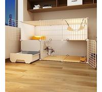 Cage pour chat avec bac à litière - Grand enclos intérieur amovible à 2 étages pour 1 à 2 chats, idéal pour l'exercice et le jeu