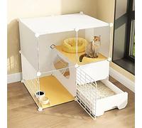 Cage pour Chat avec Bac À Litière pour Chat, Cages pour Chat D'Intérieur, Cage pour Chat À 2/3 Niveaux, Parc pour Chat, Enclos pour Petits Animaux, Cage pour Chien, Lieu d'exercice Idéal pour 1 À 3