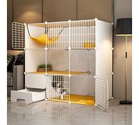 Cage pour Chat avec Bac À Litière pour Chat - Grandes Cages D'Intérieur pour Chat, Chenils À 3 Niveaux, Parc pour Chat D'Intérieur, Parc pour Chat pour Petit Animal, Chenils en Fil Métallique Amovib