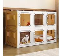 Cage pour chat avec échelle, bac à litière, griffoir et lit - Grand espace d'exercice intérieur pour 1 à 2 chats, chatons, chiots, cochons d'Inde, lapins, idéal pour furets et chinchillas