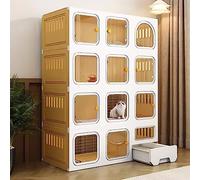 Cage pour chat avec échelle, bac à litière, griffoir et lit - Grand espace d'exercice pour chatons, chiots, cochons d'Inde et lapins