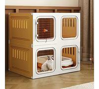Cage pour chat avec échelle, litière et griffoir - Grand espace d'exercice pour chatons, chiots, cochons d'Inde et lapins - Idéal pour 1 à 2 chats et furets