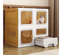Cage pour chat avec échelle, litière, griffoir et lit - Convient pour chatons, chiots, cochons d'Inde et lapins - Grand espace d'exercice pour petits animaux