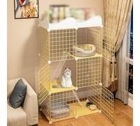Cage pour chat avec fil dense, cage pour furet, niche, enclos d'intérieur pour chiots, lapins et chinchillas (119 x 39 x 75 cm)