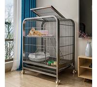 Cage pour chat avec roulettes, pour chatons, animaux domestiques pour 1 à 2 chats, convient pour furet chinchillas (60 cm (L) x 45 cm (l) x 66 cm (H)