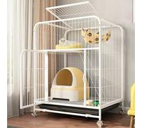 Cage pour chat avec roulettes rotatives à 360 °, enclos DIY avec hamac, plateau et échelles, parc pour petits animaux
