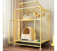 Cage pour chat avec roulettes rotatives à 360 °, enclos DIY avec hamac, plateau et échelles, parc pour petits animaux