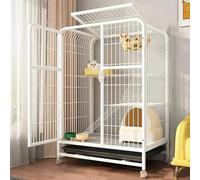 Cage pour chat avec roulettes rotatives à 360 °, enclos DIY avec hamac, plateau et échelles, parc pour petits animaux