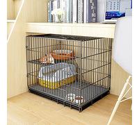 Cage pour Chat, Cage pour Animal Domestique, Chien, Chat, Chiot, Chenil Pliable en Métal avec Plateau, Facile À Transporter Et À Transporter (Noir 68 X 49 X 59 Cm)