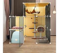 Cage pour Chat, Cages pour Chat, Enclos D'Intérieur pour Chat avec Bac À Litière pour Chat, Grand Parc pour Chat, Chenils en Métal Amovibles, Lieu d'exercice Idéal pour 1 À 3 Chats (107X72X107Cm(A))